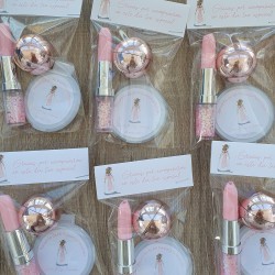 Pack Comunión Niña Personalizado: Espejo + Bálsamo Esfera + Bolígrafo Purpurina