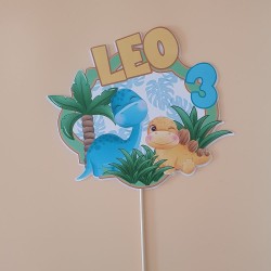 Cake Topper Sencillo Dinosaurios | Decoración de Tartas Limpia y Bonita