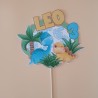 Cake Topper Sencillo Dinosaurios | Decoración de Tartas Limpia y Bonita