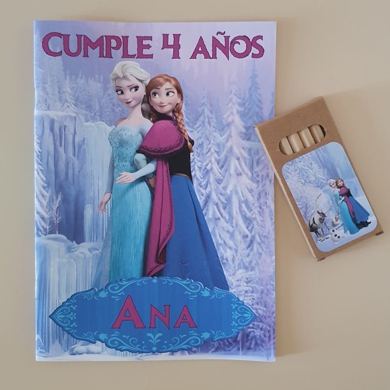 Libro de Colorear Frozen + Caja de Colores | Detalle Infantil Disney
