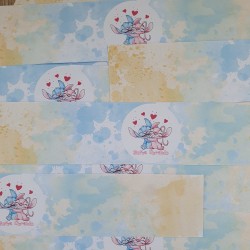 Etiqueta Adhesiva Stitch y Angel Disney Acuarela | Botella de Agua