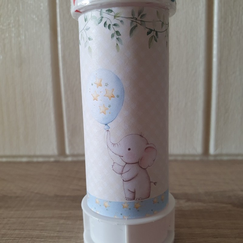 Pompero Personalizado Elefante Bebé | Detalle Bautizo y Baby Shower