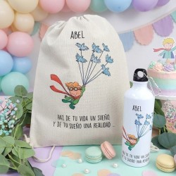 Pack Regalo El Principito Pájaros | Mochila/Tote + Botella Personalizada