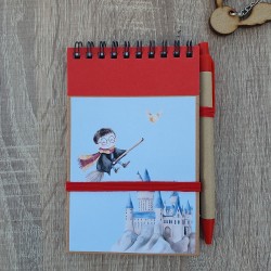 Cuaderno A6 con Bolígrafo Harry Potter Personalizado | Regalo Mágico