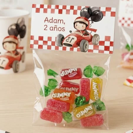 Bolsita de Caramelos y Gominolas Niño Piloto de Coche | Detalle Individual