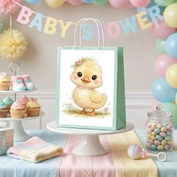 Bolsa de Papel para Regalo Pollito Baby Shower | Envoltorio Cuqui