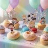 Minis Cake Toppers Niños Fútbol | Decoración de Cumpleaños