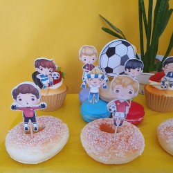 Minis Cake Toppers Niños Fútbol | Decoración de Cumpleaños