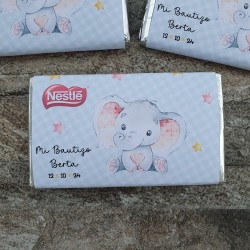 Envoltorio Personalizado Chocolatina Nestlé Elefante Bebé