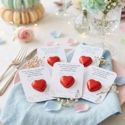 Tarjeta de Agradecimiento con Chocolatina Corazón Bella y Bestia Disney