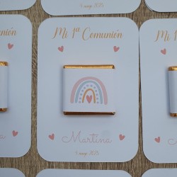 Tarjeta de Agradecimiento con Chocolatina Napolitana Arcoíris