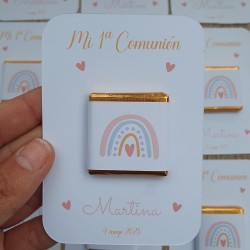 Tarjeta de Agradecimiento con Chocolatina Napolitana Arcoíris