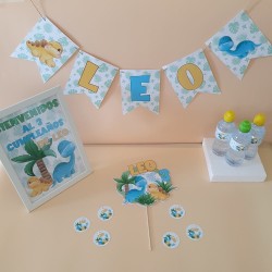 Banderín de Papel Personalizado Dinosaurios | Decoración Cumpleaños