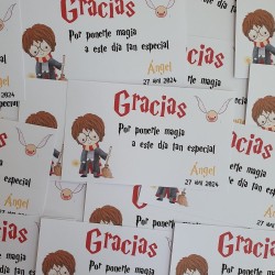 Tarjeta de Agradecimiento Harry Potter | Detalle Mágico y Cuqui