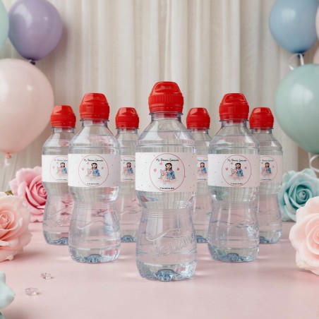 Etiqueta Personalizada para Botella de Agua | Stitch, Angel y Lilo