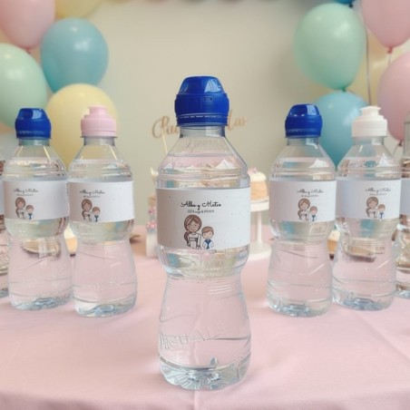 Etiqueta Personalizada para Botella de Agua | Temática Hermanos