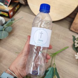 Etiqueta Personalizada para Botella de Agua | Temática Cruz Comunión