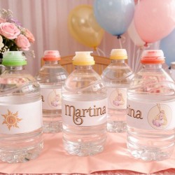 Etiqueta Personalizada para Botella de Agua | Temática Rapunzel