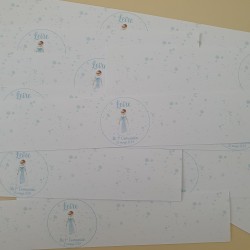 Etiqueta Personalizada para Botella de Agua | Comunión Niña Lazo Azul