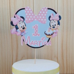 Cake Topper 3D Baby Minnie Mouse Disney | Decoración de Tartas Personalizada