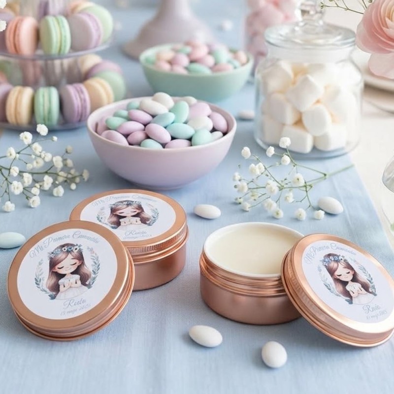 Bálsamo Labial en Lata para Comunión | Detalle Personalizado para Invitados