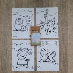 Pack Creativo Peppa Pig | Láminas para Colorear y Lápices