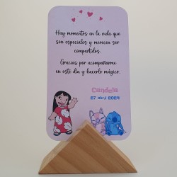 Tarjeta de Agradecimiento Lilo y Stitch Vertical | Detalles de Boda