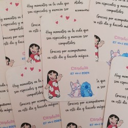 Tarjeta de Agradecimiento Lilo y Stitch Vertical | Detalles de Boda