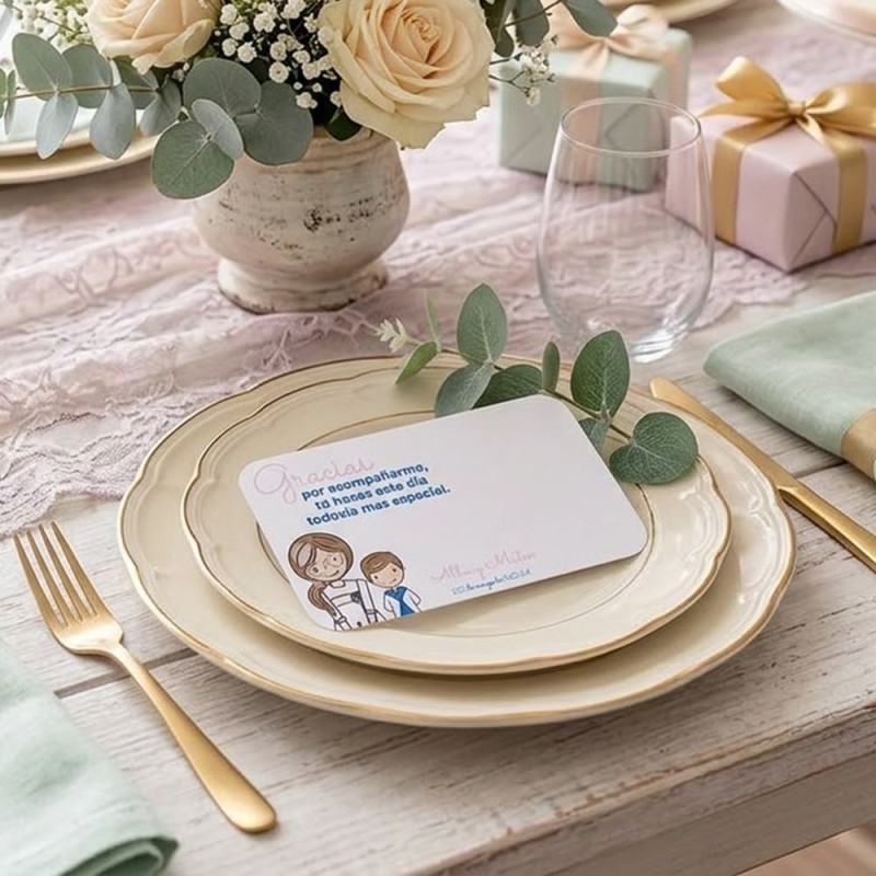 Tarjeta de Agradecimiento para Hermanos | Detalles de Boda Únicos