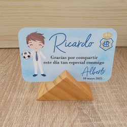 Tarjeta Marcasitios Niño Comunión Fútbol | Organización de Mesas