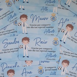 Tarjeta Marcasitios Niño Comunión Fútbol | Organización de Mesas