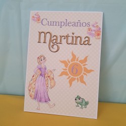 Letrero A4 de Bienvenida Rapunzel Disney | Decoración de Eventos