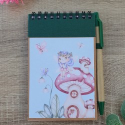 Cuaderno A6 con Bolígrafo Hada del Bosque | Papelería Bonita