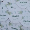 Etiqueta Religiosa Cruz Verde | Pegatina Personalizada Bautizo y Comunión