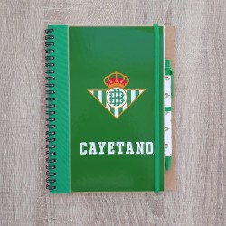 Cuaderno A5 con Bolígrafo Fútbol Betis | Regalos de Fútbol