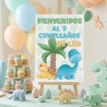 Letrero A4 Bienvenidos Dinosaurio | Carteles de Bienvenida Infantiles