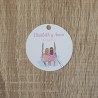 Etiqueta Redonda Niña Columpio | Pegatina Personalizada Infantil