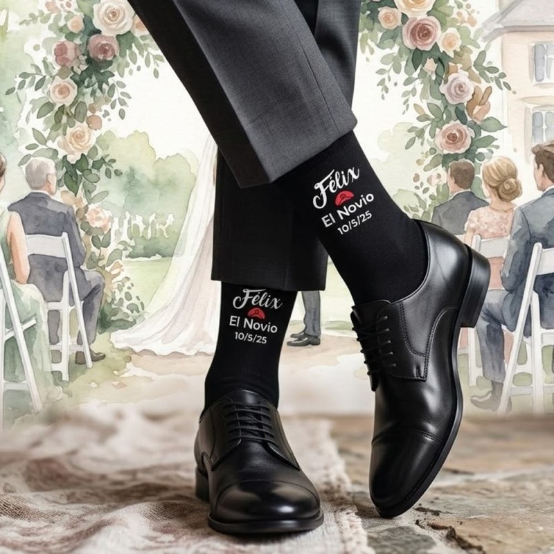 Calcetines Negros Novio Sombrero Super Mario | Regalos de Boda Originales