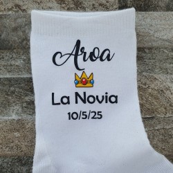 Calcetines Blancos Corona Princesa Super Mario | Regalos de Boda Originales
