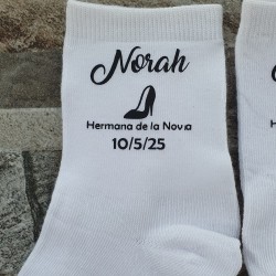 Calcetines Blancos Tacón Damas de Honor y Amigas | Regalos de Boda