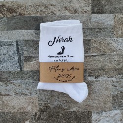 Calcetines Blancos Tacón Damas de Honor y Amigas | Regalos de Boda