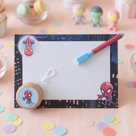 Pack Regalo Divertido Spiderman | Pizarra A5, Rotulador y Yoyó