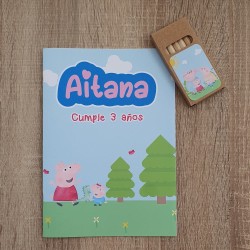Libro Colorear A5 Peppa Pig con Lápices | Detalles Infantiles
