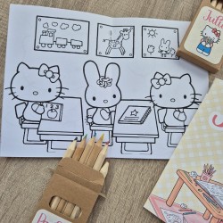 Libro Colorear A5 Hello Kitty con Lápices | Detalles para Eventos