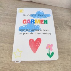 Cuaderno Blanco Gracias Seño Personalizado | Regalos Fin de Curso