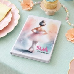 Cuaderno Blanco Bailarina de Ballet Personalizado | Regalos para Eventos
