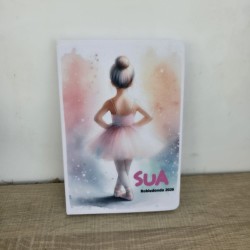 Cuaderno Blanco Bailarina de Ballet Personalizado | Regalos para Eventos