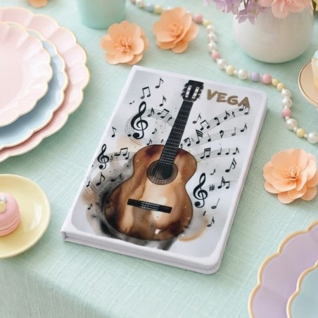 Cuaderno Blanco Guitarra Española Personalizado | Regalos de Música