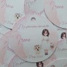 Etiqueta Redonda Niña con Perro | Pegatina Personalizada Mascotas