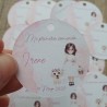 Etiqueta Redonda Niña con Perro | Pegatina Personalizada Mascotas